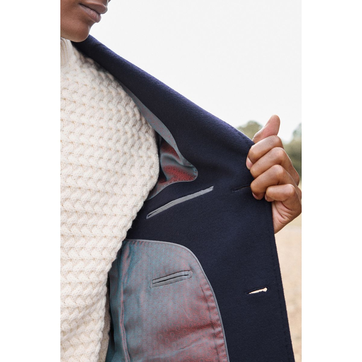 Manteau epsom bleu marine, NEXT