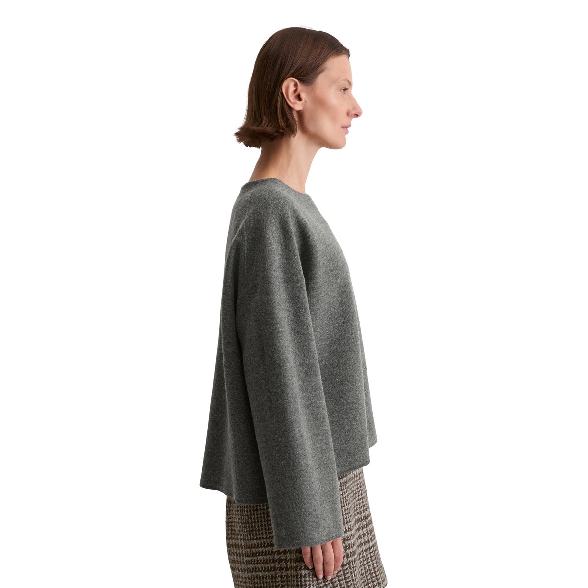 Pull en vrac en laine bouillie gris foncé, MARC O'POLO