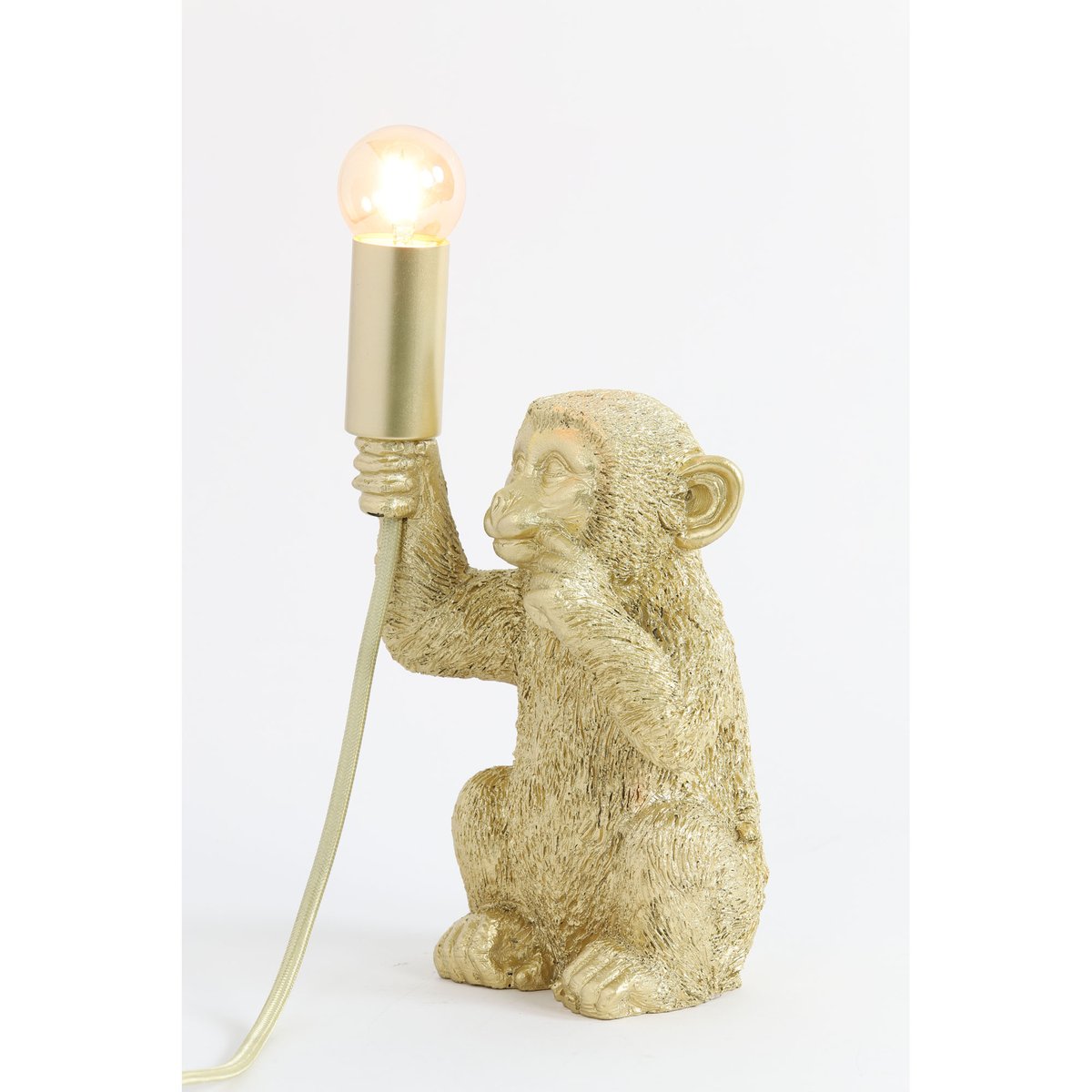 Lampe À Poser Plastique MONKEY or, LIGHT & LIVING 