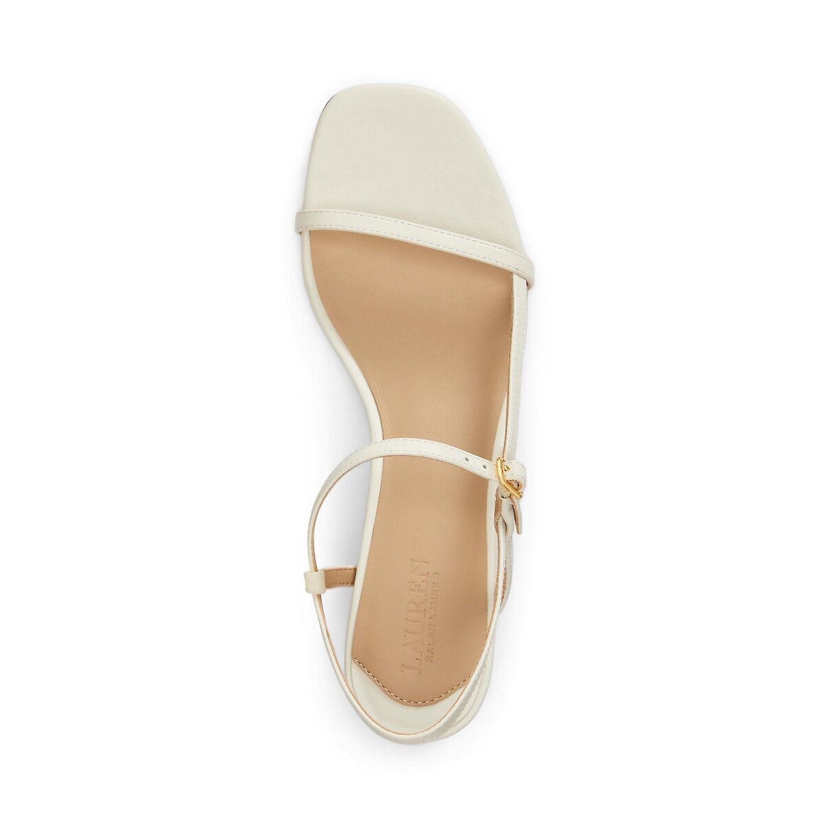 Sandales petits talons en cuir Lainee blanc, LAUREN RALPH LAUREN