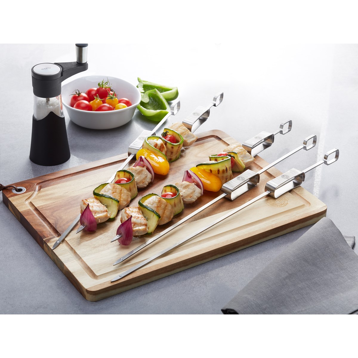 Set de 5 piques à brochettes barbecue BBQ argent, GEFU