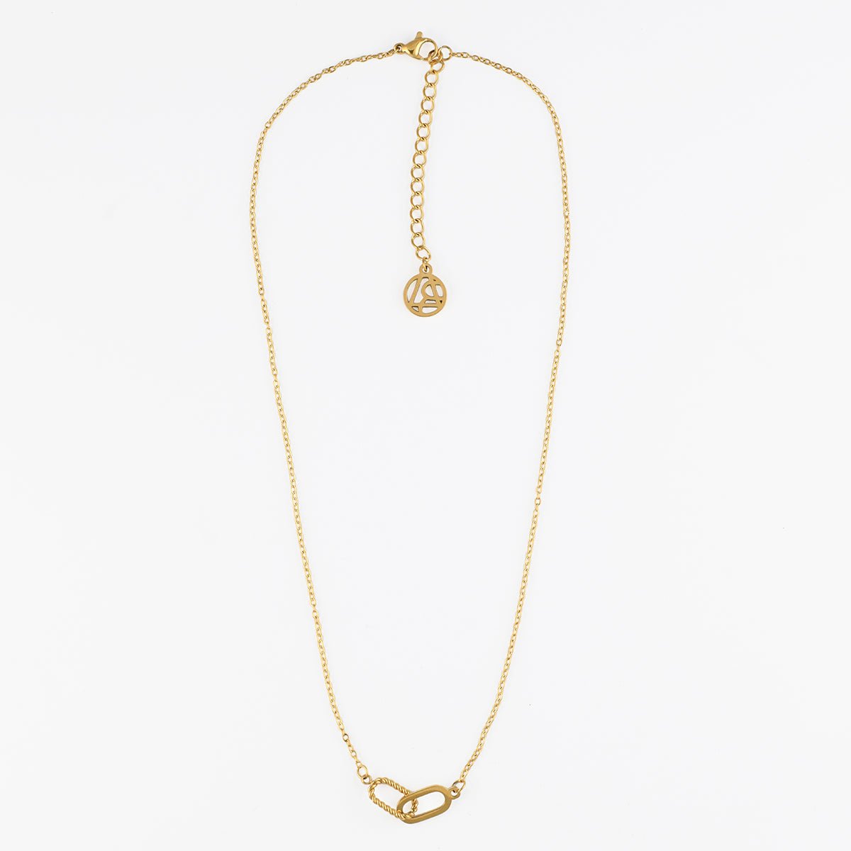 Collier chaîne à maillons entrelacés en acier inoxydable doré, BALABOOSTE