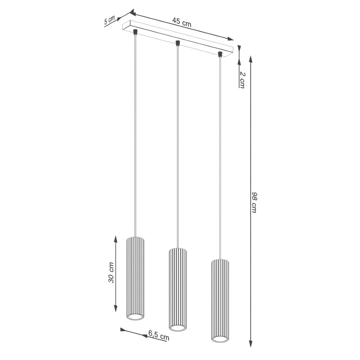 Suspension Aluminium Blanc GU10 3 Karbon Line blanc, EDEN