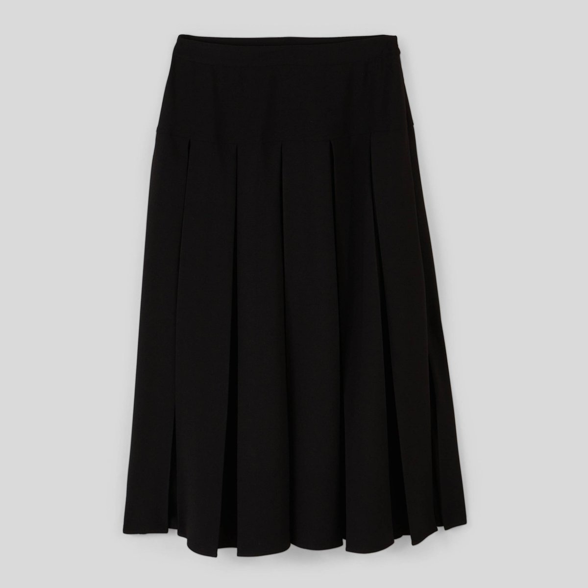 Jupe midi plissée noir, MONOPRIX