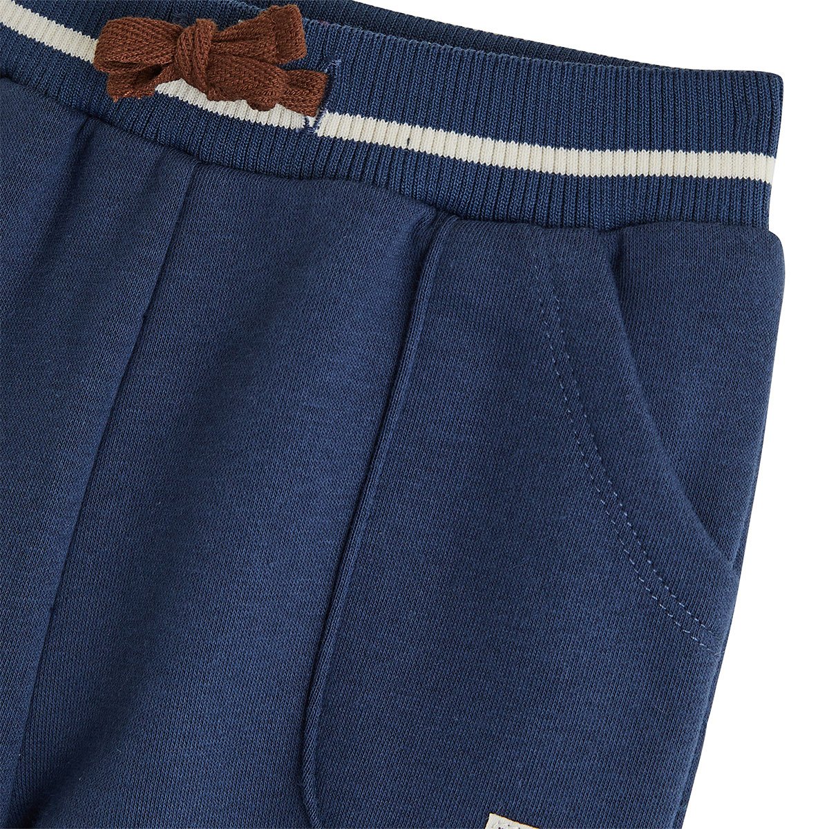 Pantalon bébé en molleton Mathéo bleu, PETIT BEGUIN