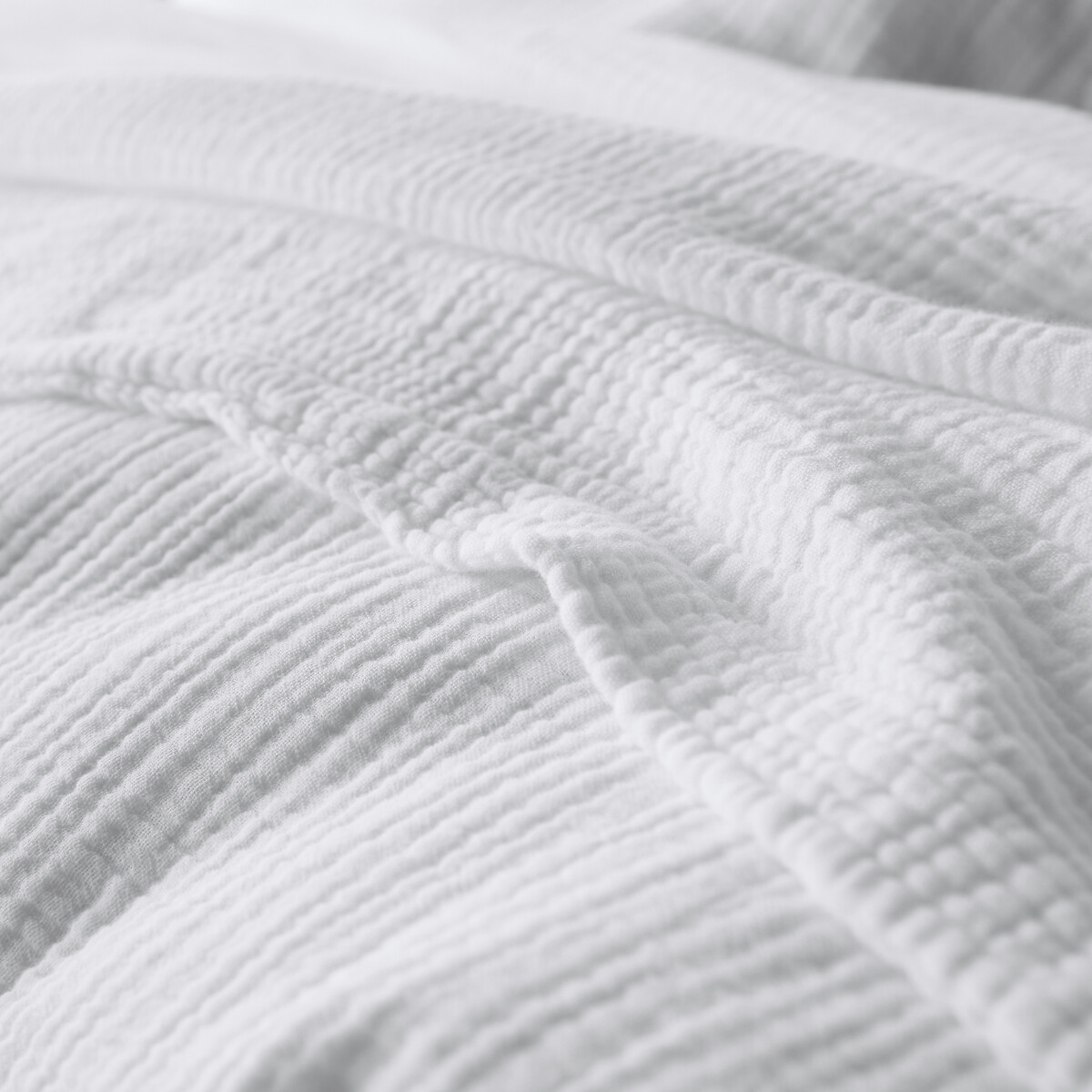 Kumla Plain Cotton Muslin Duvet Cover white, LA REDOUTE INTERIEURS
