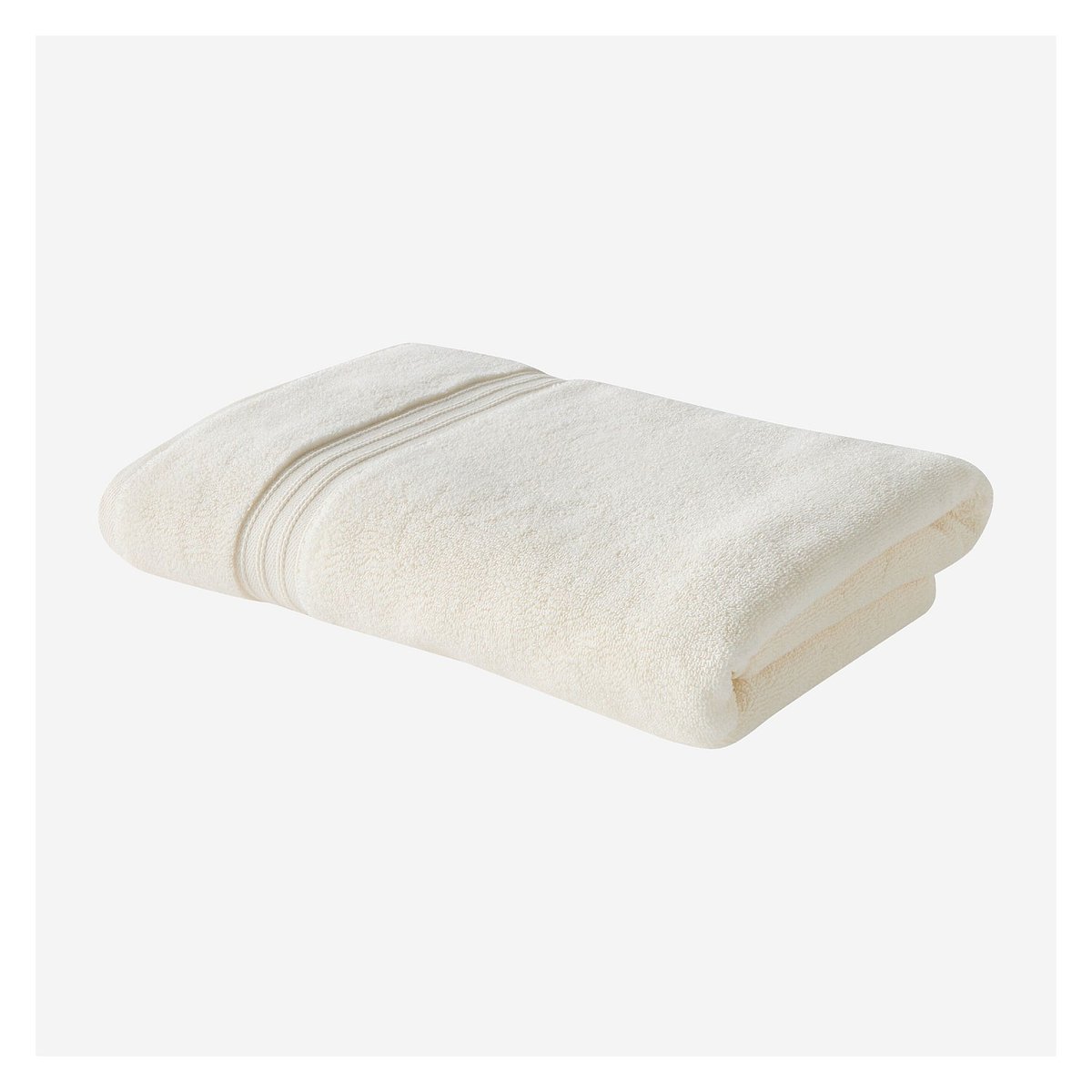 Serviette de bain en coton naturel NAHIA blanc, HABITAT