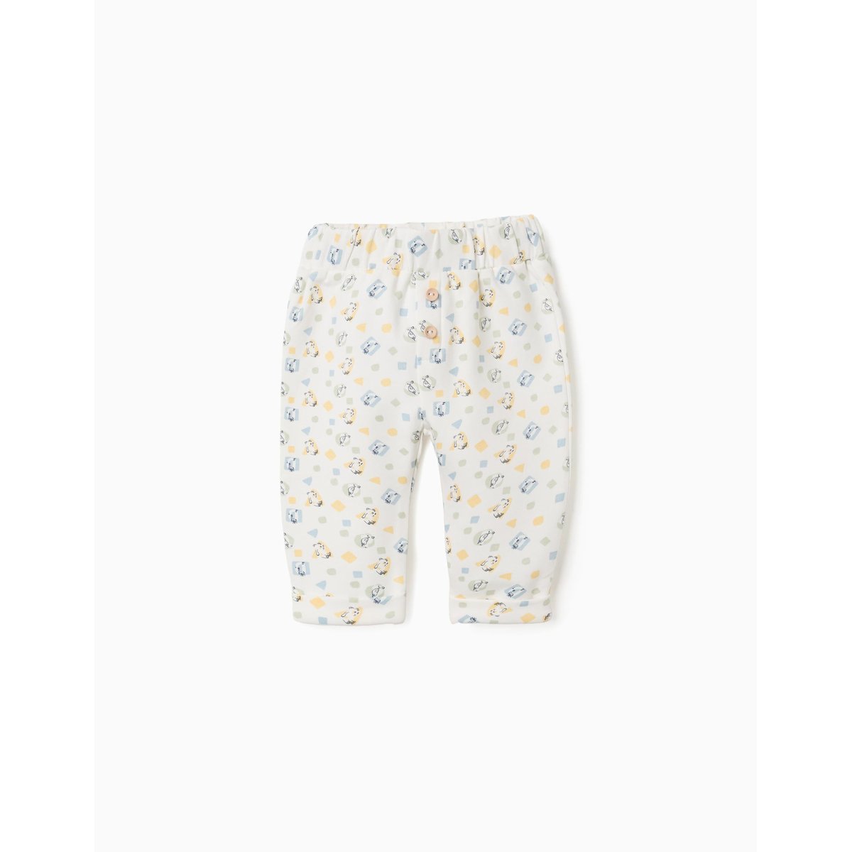 Pantalon en coton peigné avec motif coloré blanc, ZIPPY