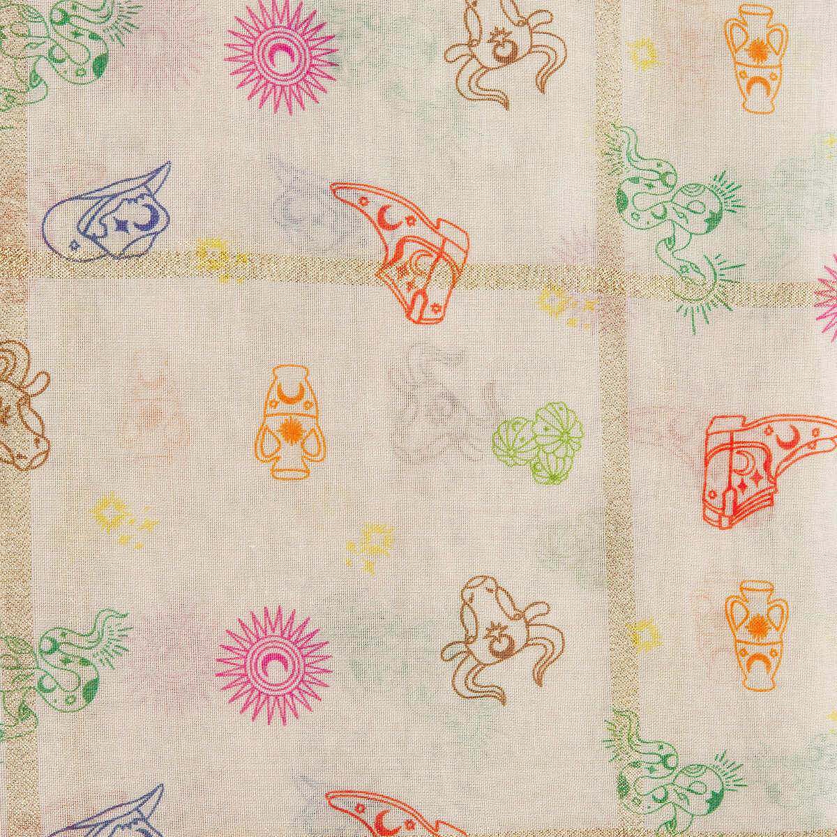 Foulard imprimé Tasselo beige/multicolore, PIECES