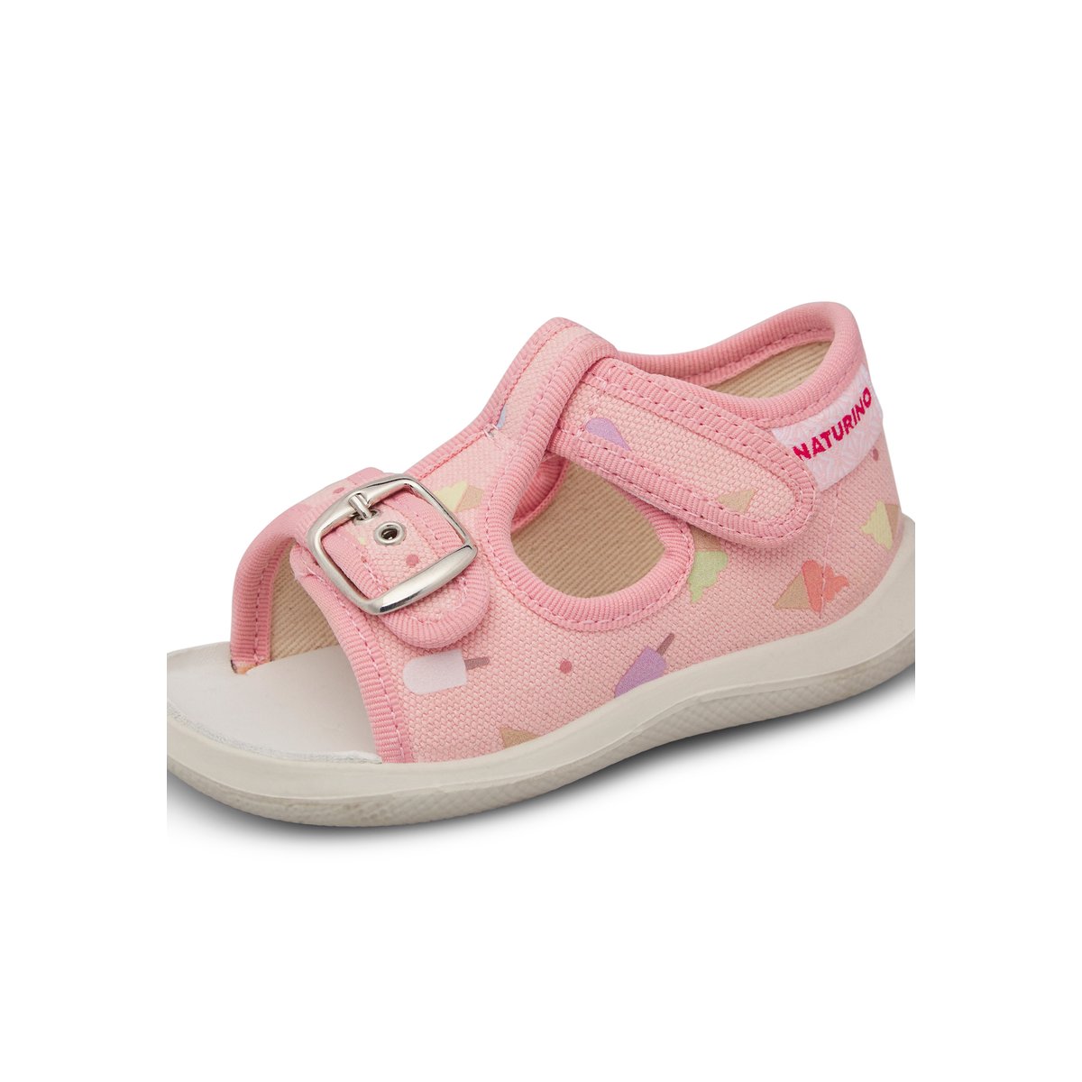Sandales à bout ouvert « open toe » en tissu PAROS rose-, NATURINO