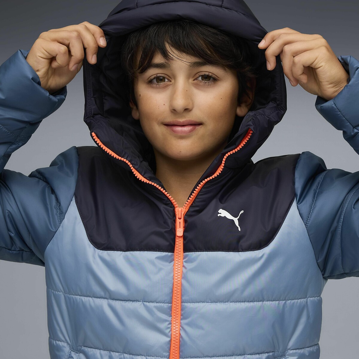 Kids' Colour Block Padded Jacket light blue, PUMA
