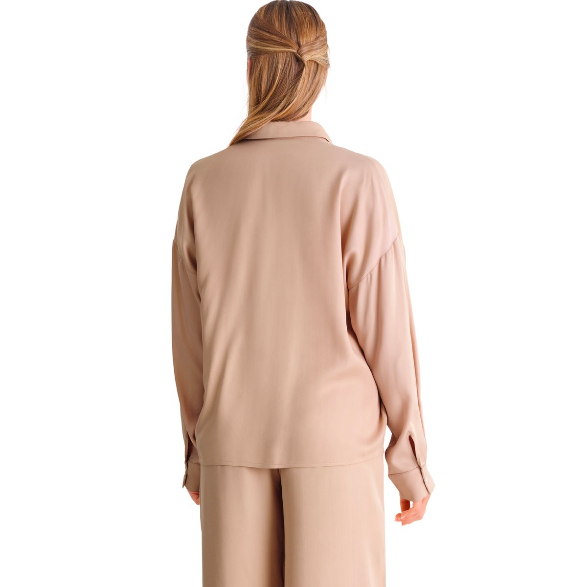 Haut pyjama chemise manches longues STELLA beige, LISCA