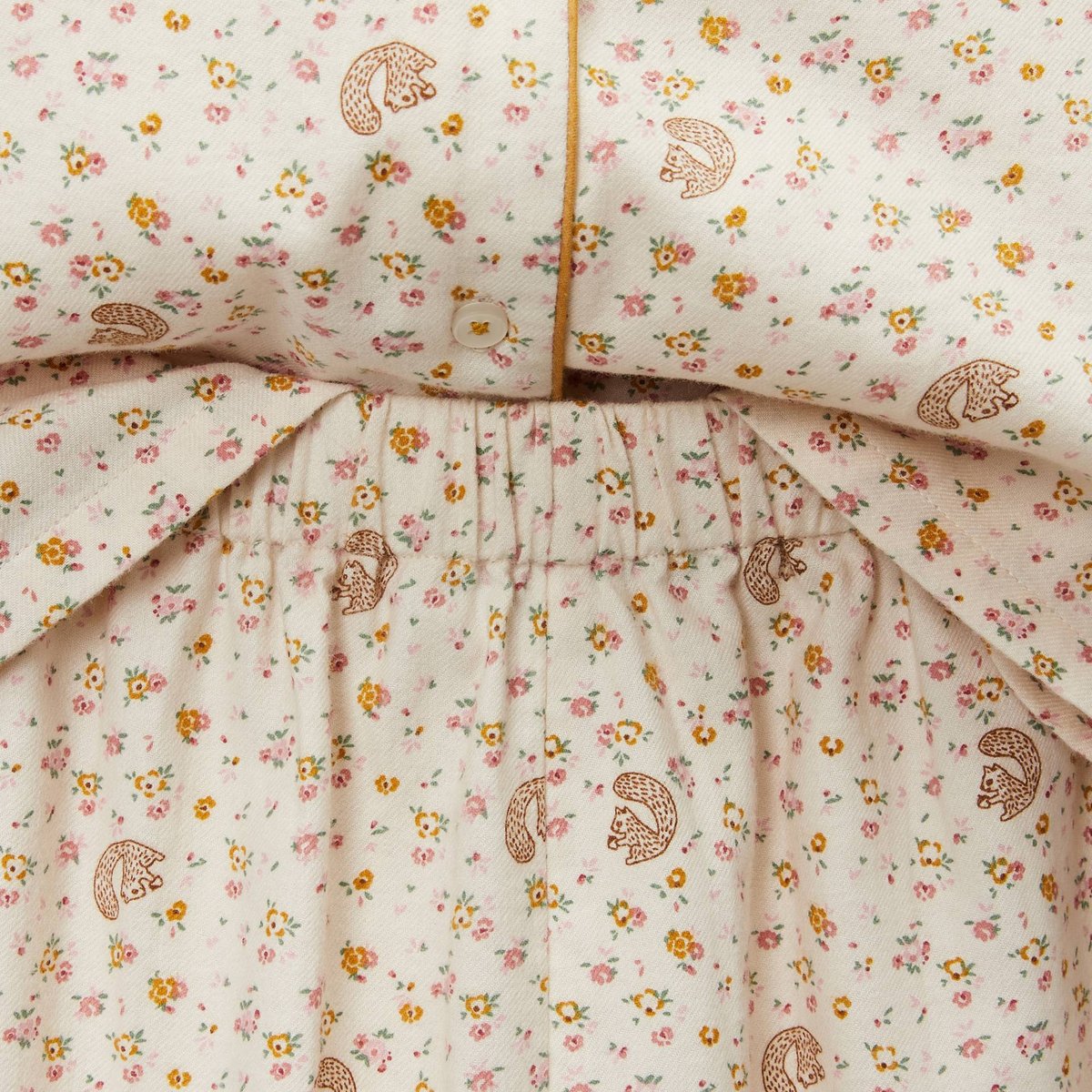 Pyjama manche longues col claudine imprimé amaretti, MONOPRIX