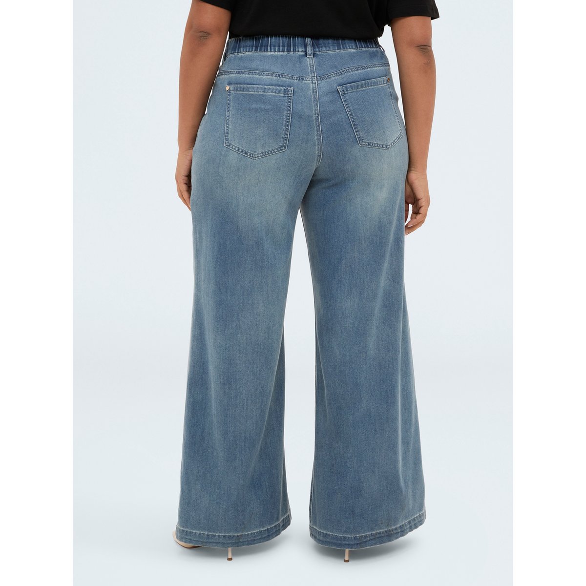 Jean Wide Leg délavé bleu, FIORELLA RUBINO