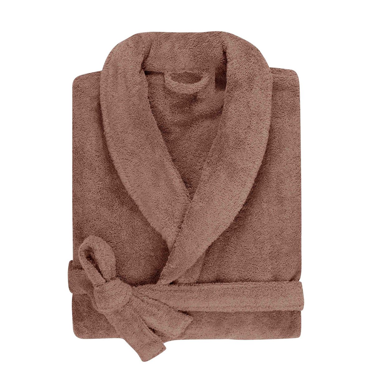 Peignoir col châle 100% Coton BIO, DOUCEUR NATURE ecorce, BLANC CERISE