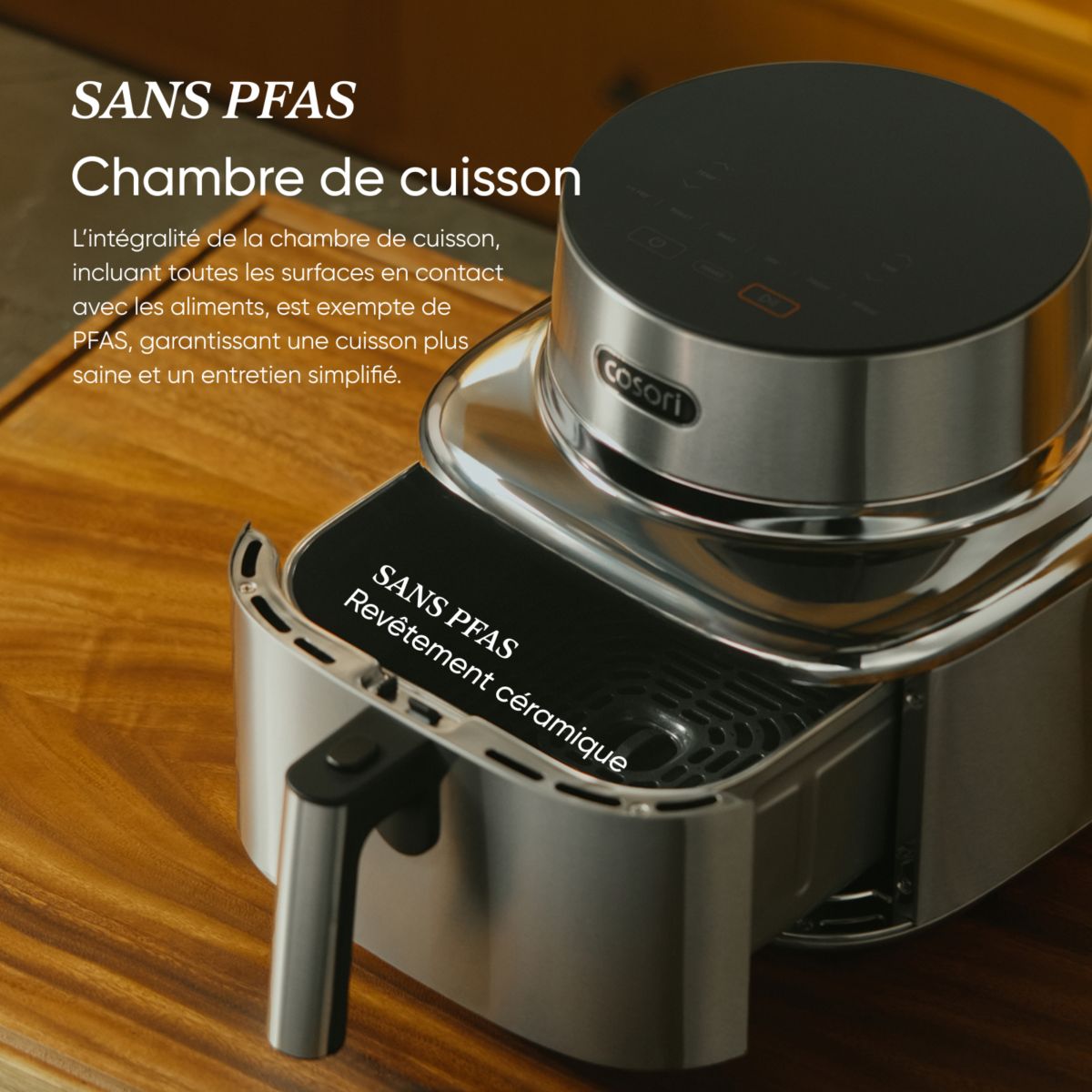 Friteuse sans huile ICONIC™ Single -  6,2 L, connecté couleur unique, COSORI