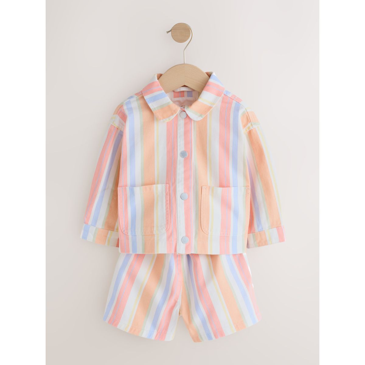 Ensemble short et veste imprimée rayures multicolores, NEXT
