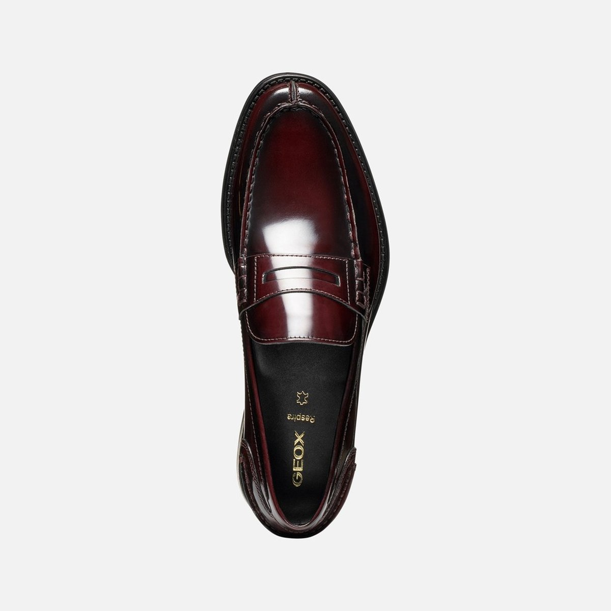 Mocassins U ELLMOOR bordeaux foncé, GEOX