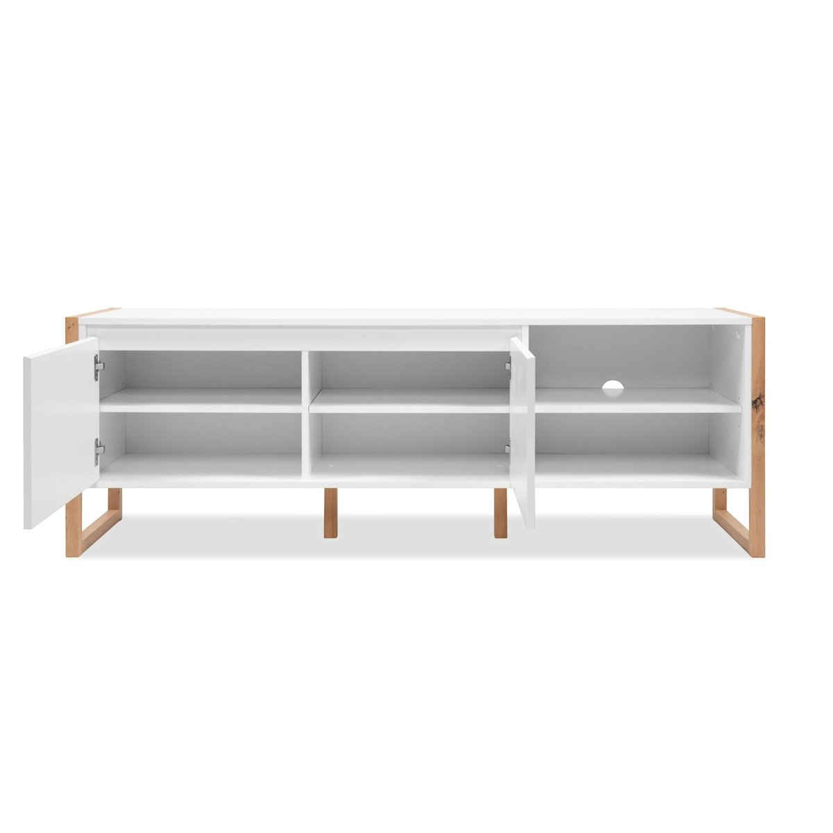 Meuble TV 160 cm 2 portes ALVA blanc, PIER IMPORT