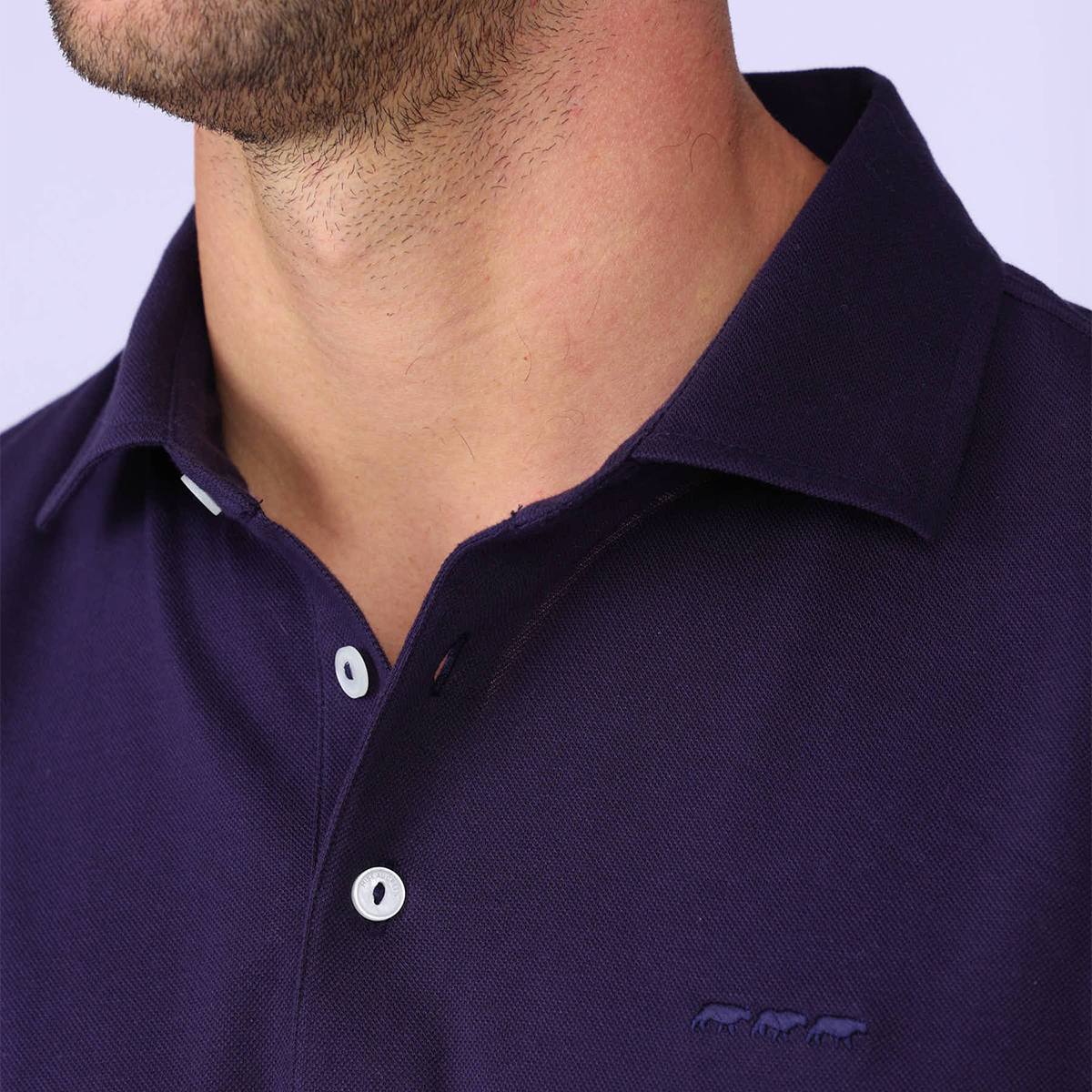 Polo mercerisé Gatsby bleu marine, MISE AU GREEN