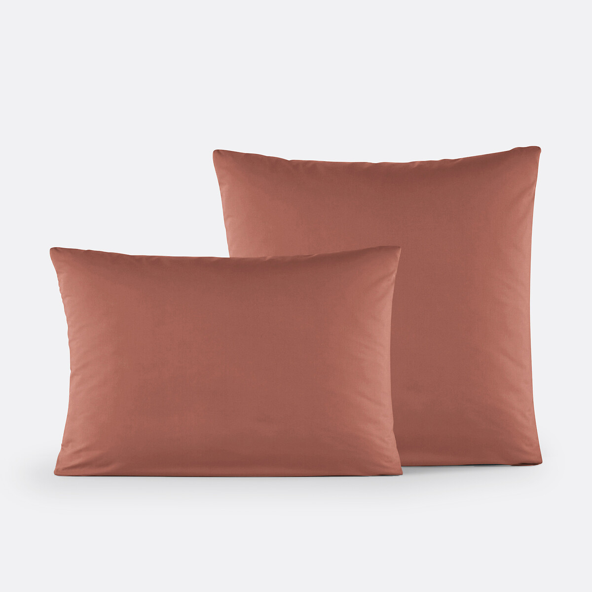 Taie d'oreiller en percale de coton, 80 fils, Scénario argile rose, LA REDOUTE INTERIEURS