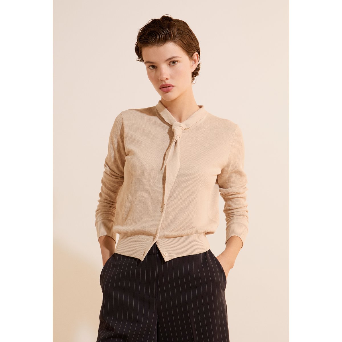 ETAM PULL STEPHANE - CARDI ML beige, ETAM