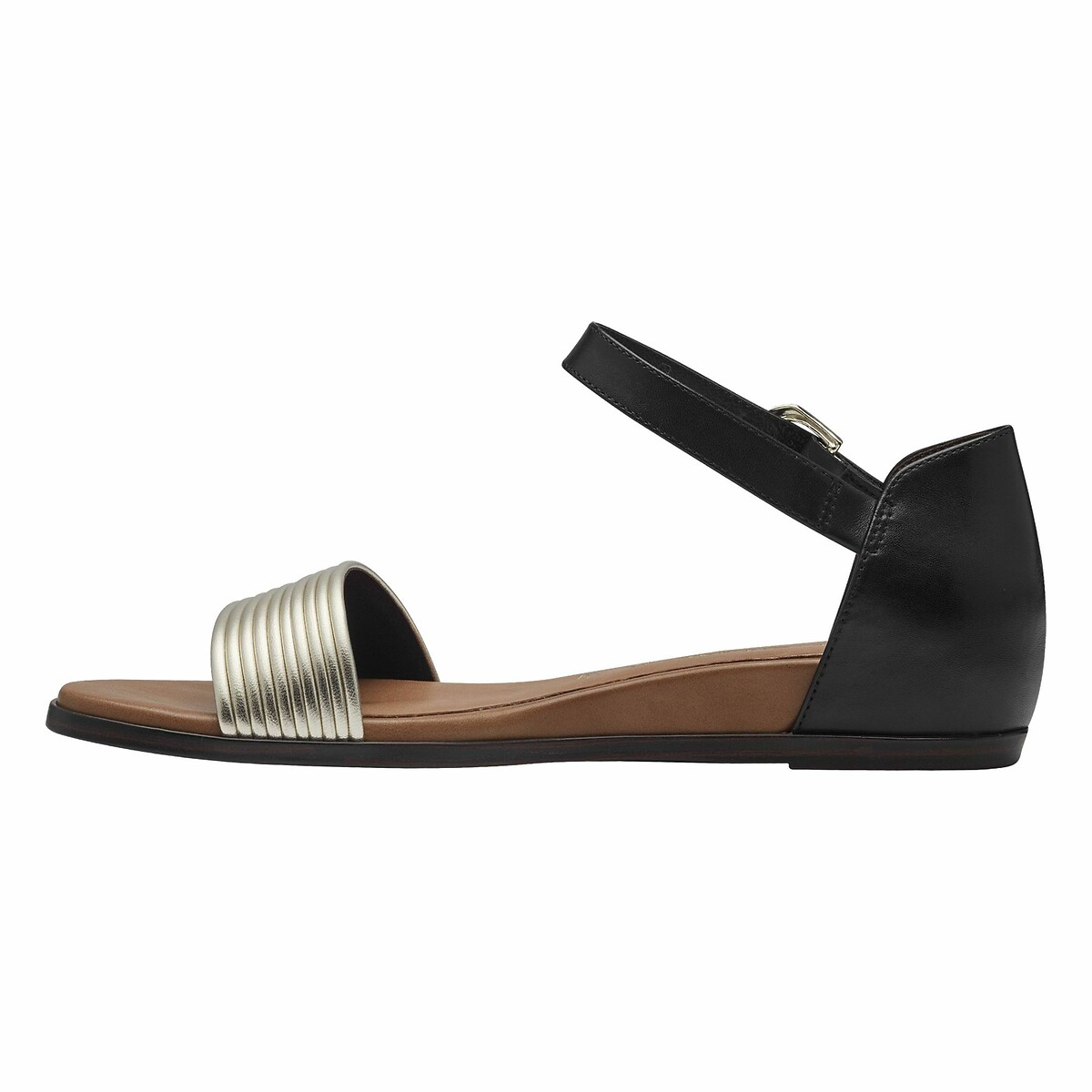 Wedge Sandals black/gold-coloured, TAMARIS