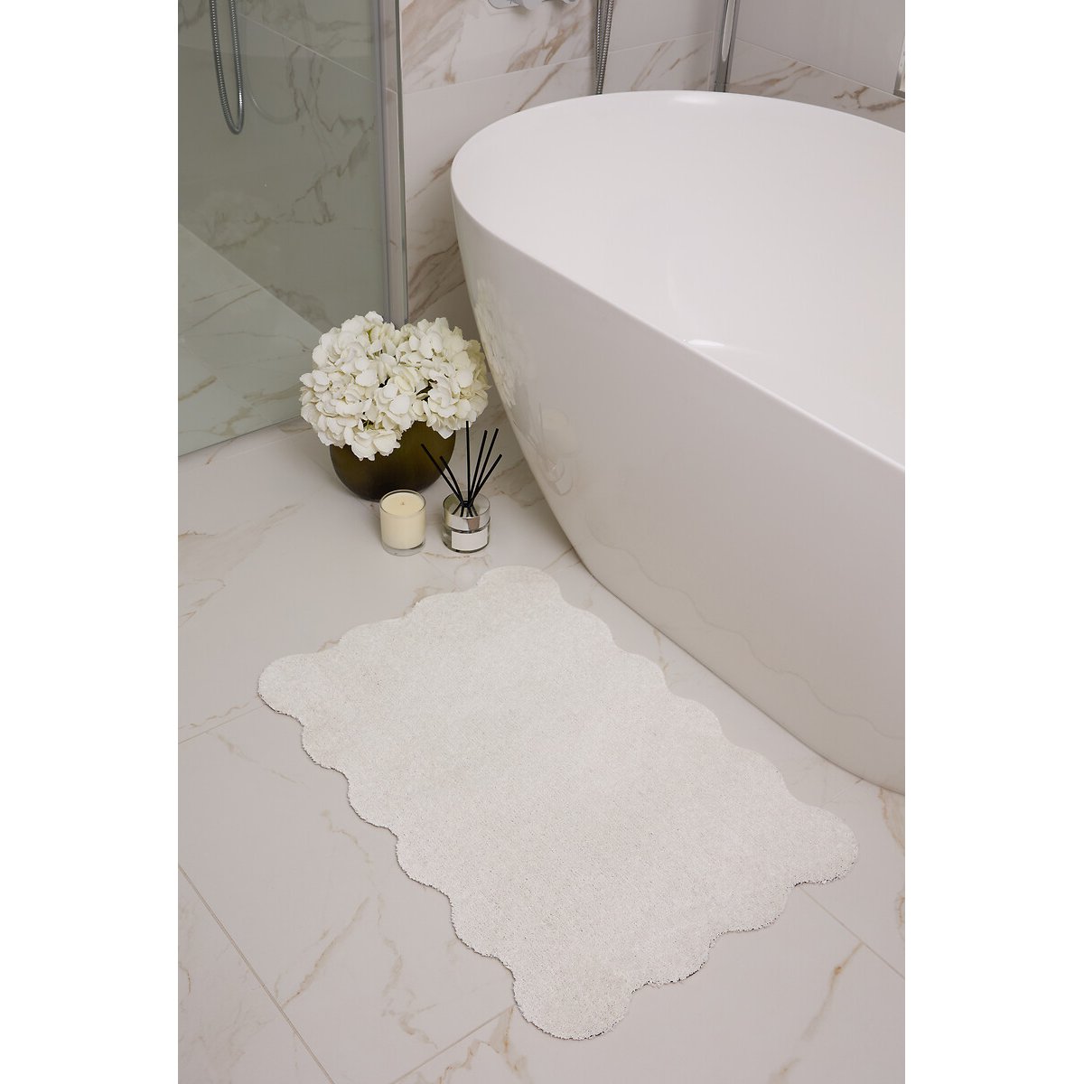 Soft Scallop Bathmat raw linen, MY MAT