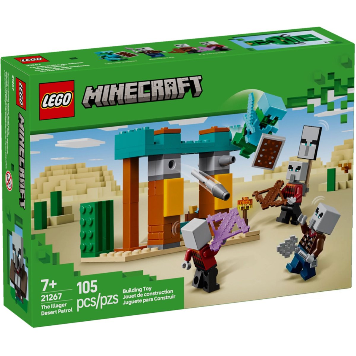 Set LEGO Minecraft - La patrouille d'Illageois du désert 21267 pour enfants de 7 ans et plus multicolore, LEGO
