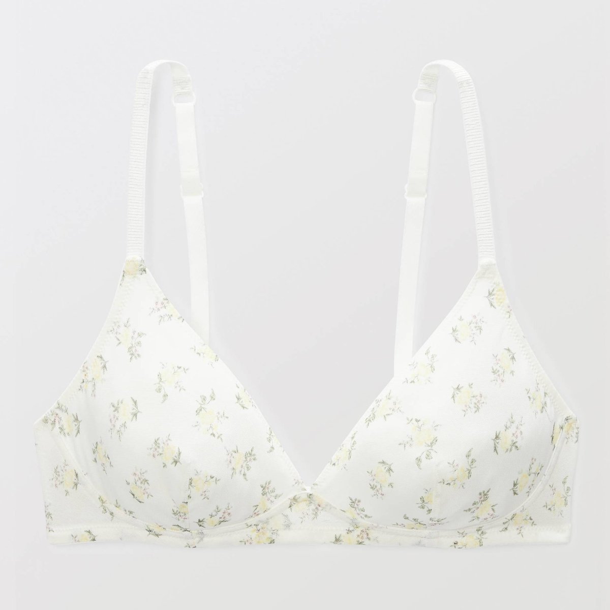 Soutien-gorge triangle JANE en tulle imprimé ecru, MONOPRIX