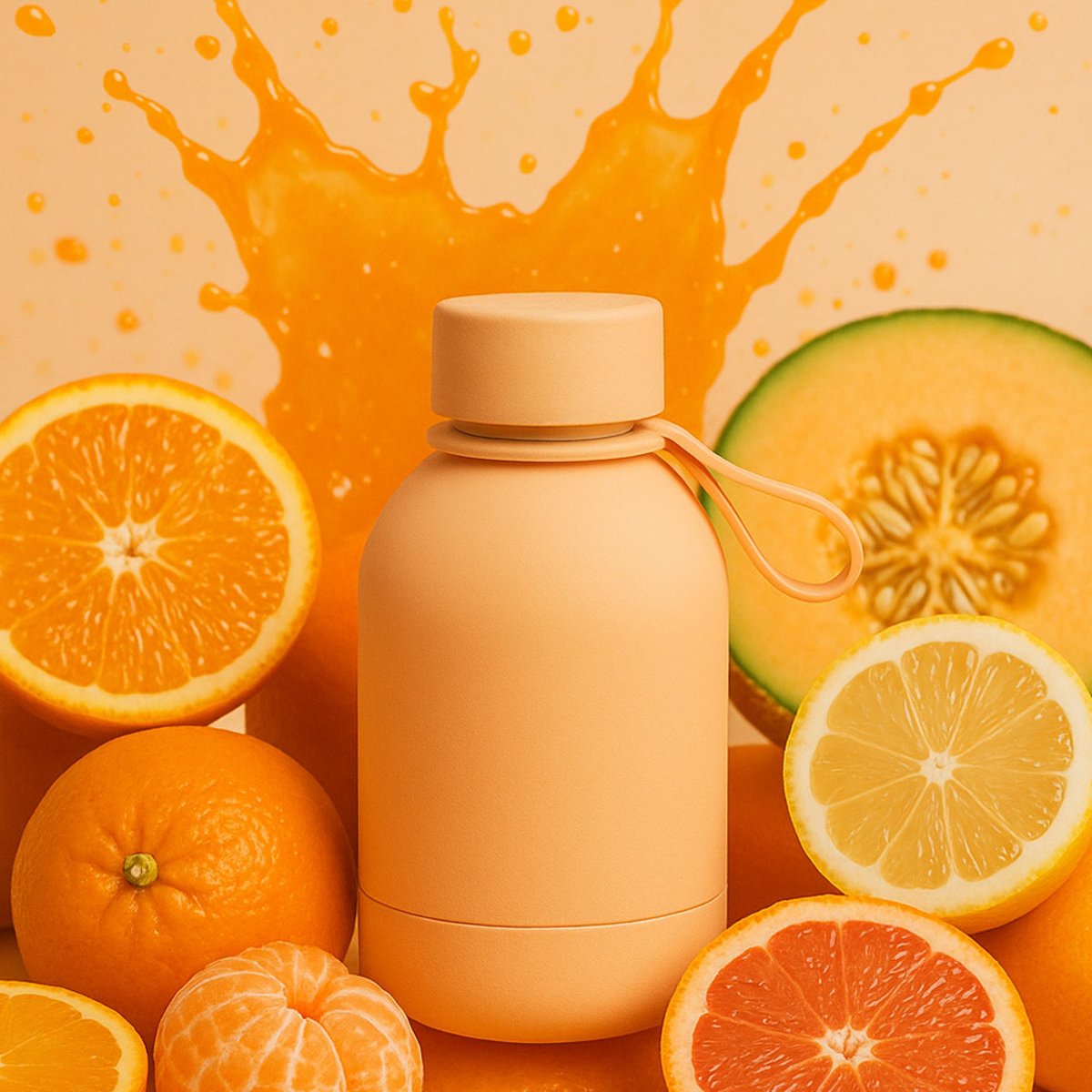 Bouteille isotherme céramique blush Mimosa 35 cl orange, YOKO