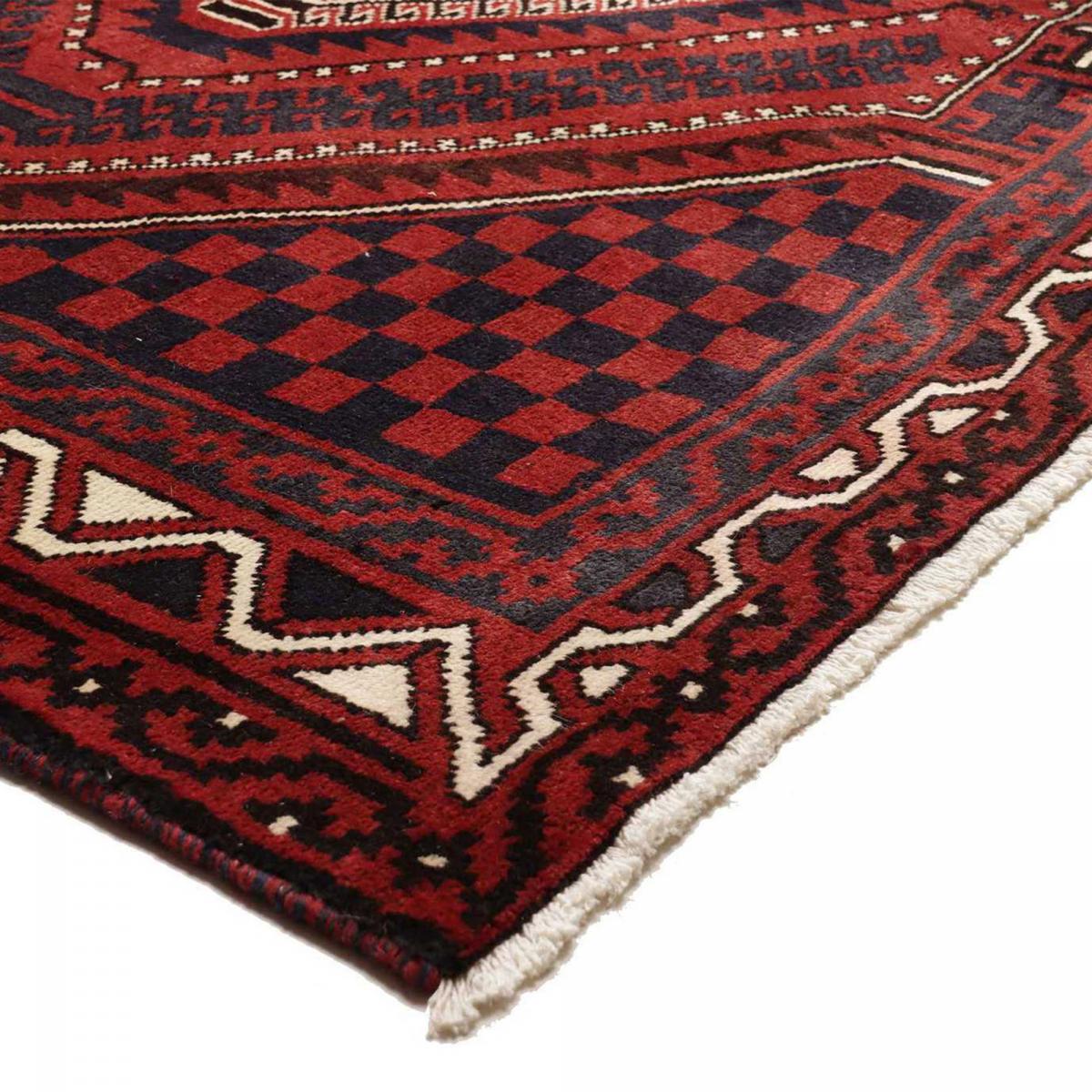 Tapis d'orient au motif oriental, noué main en laine, LORI 2 rouge, crème, noir, UN AMOUR DE TAPIS