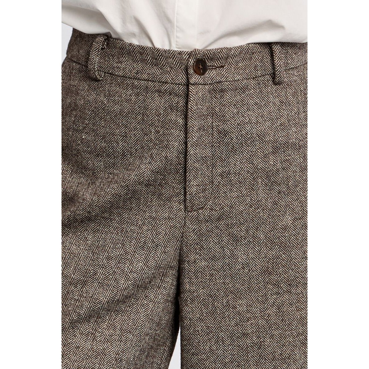 Bermuda en tweed, taille haute marron, LILI SIDONIO