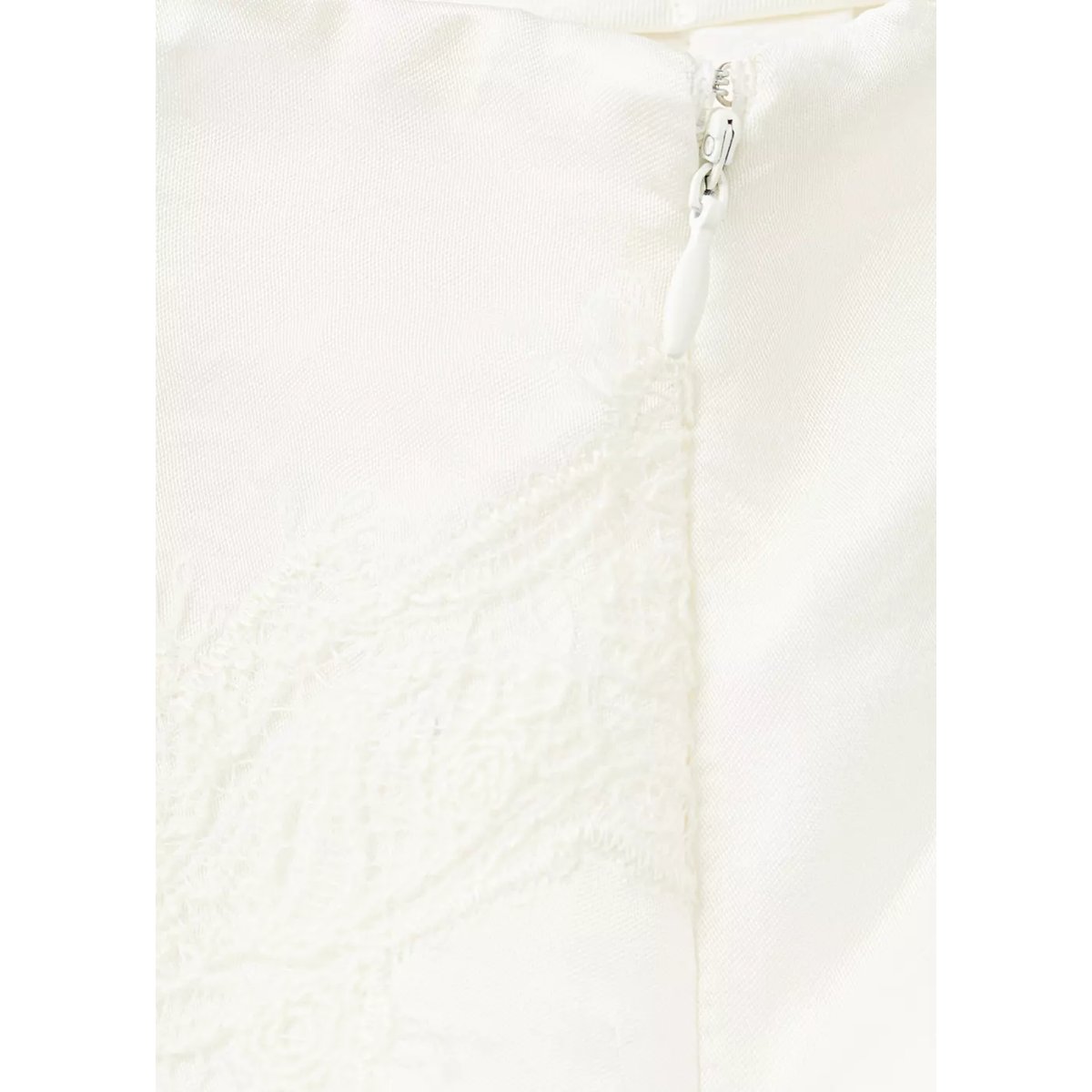 Jupe satinée dentelle blanc, MANGO