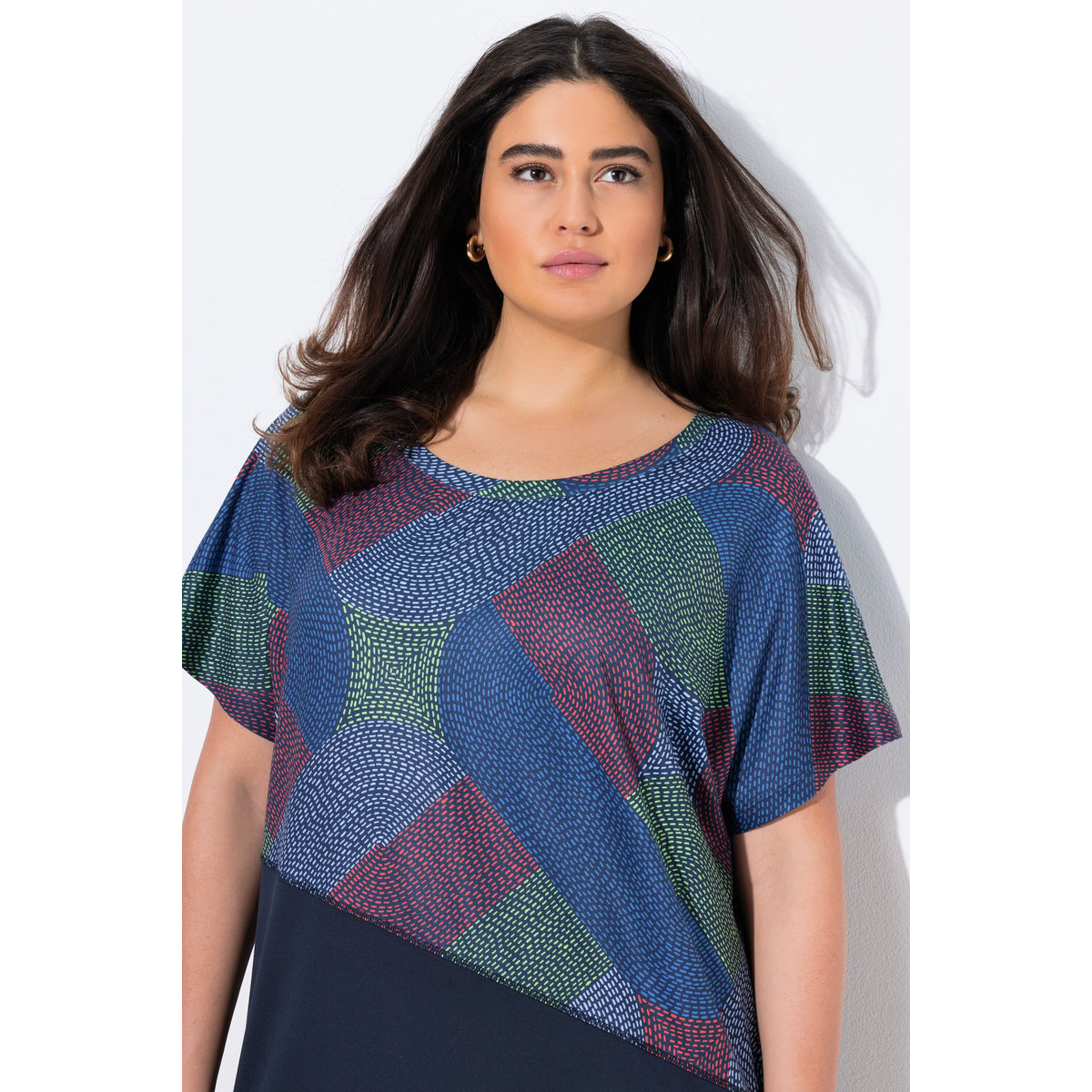 T-shirt de sport oversize. Manches courtes. marine, ULLA POPKEN