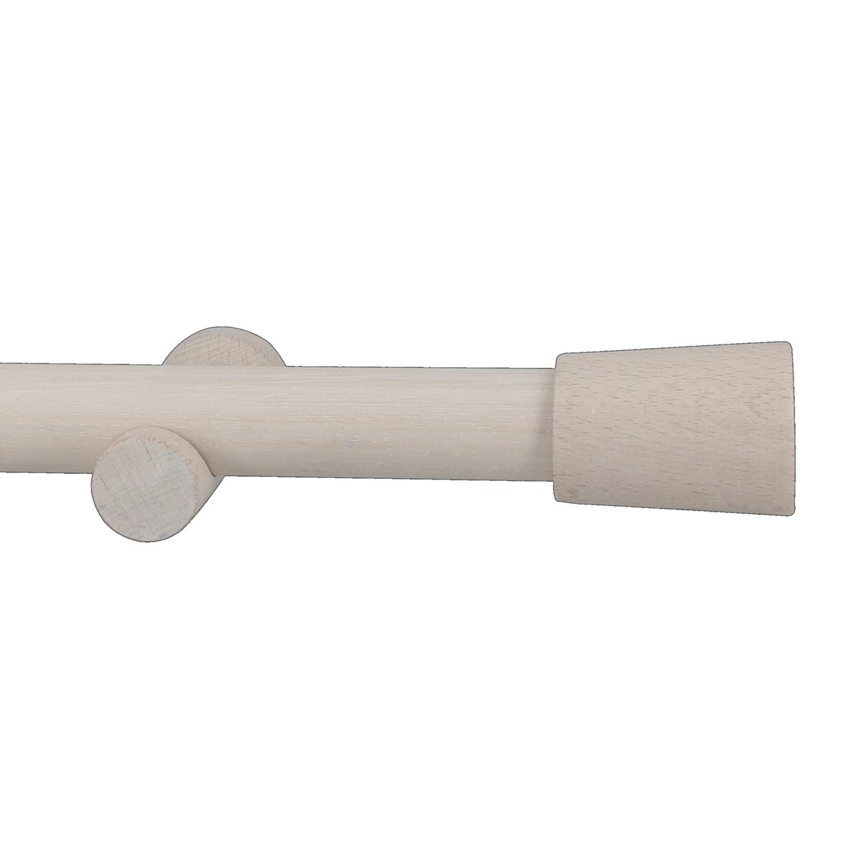Kit tringle à rideaux en bois avec embout conique D28mm blanc, MOBOIS