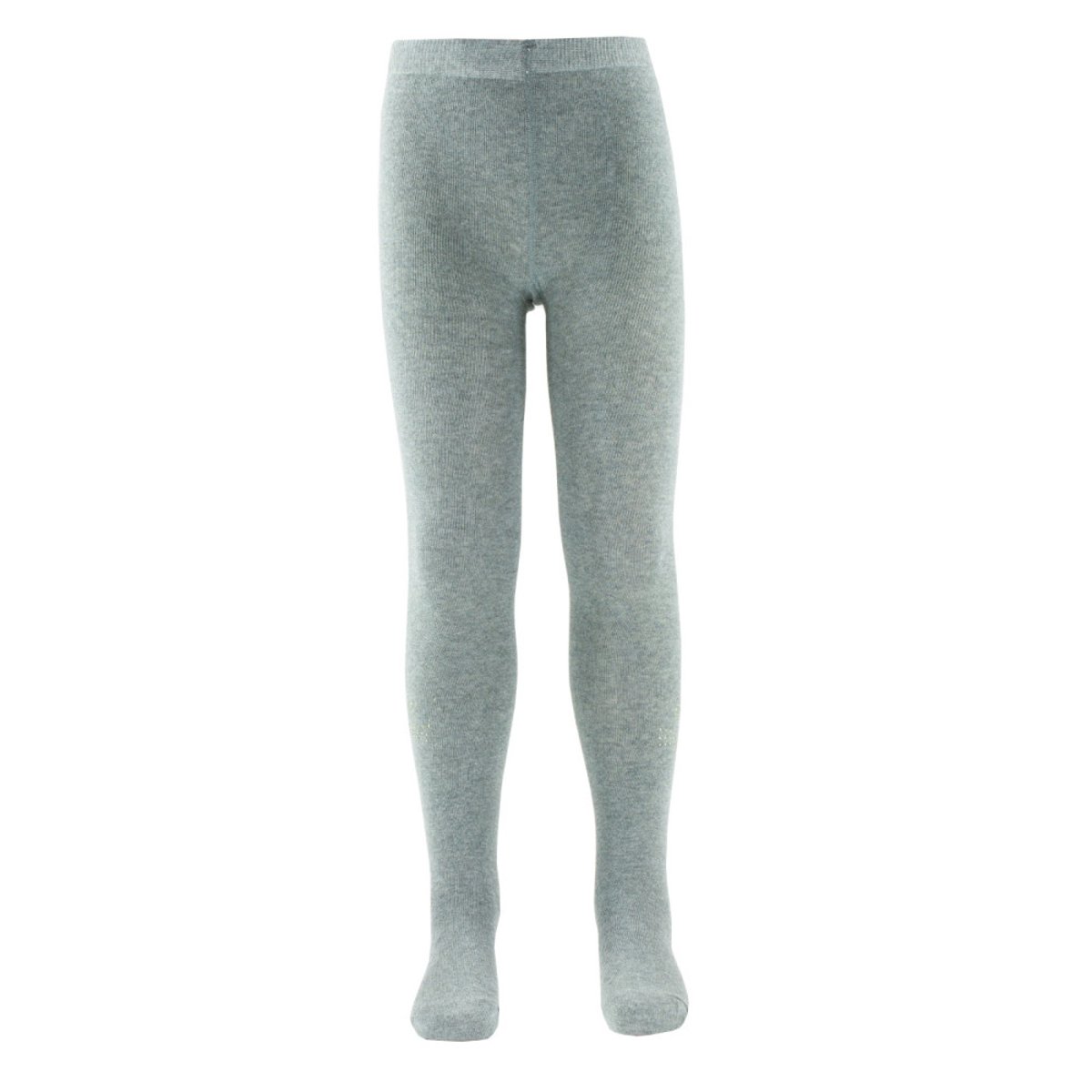 Collant uni en coton fantaisie chat de strass gris, KINDY