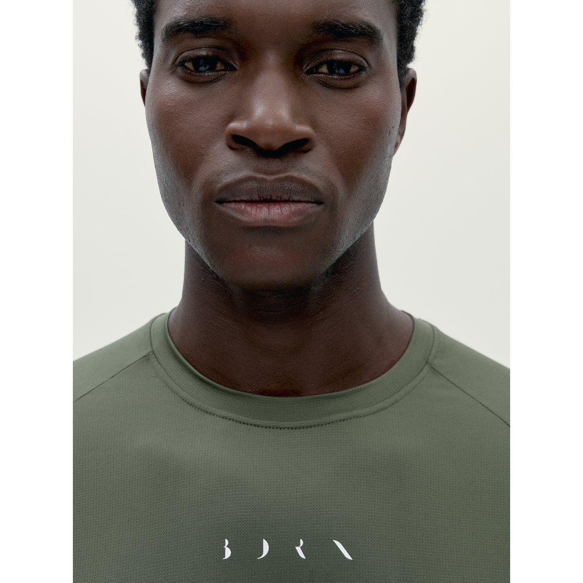 T-shirt de sport homme Trak Manches courtes séchage rapide vert kaki/noir, BORN