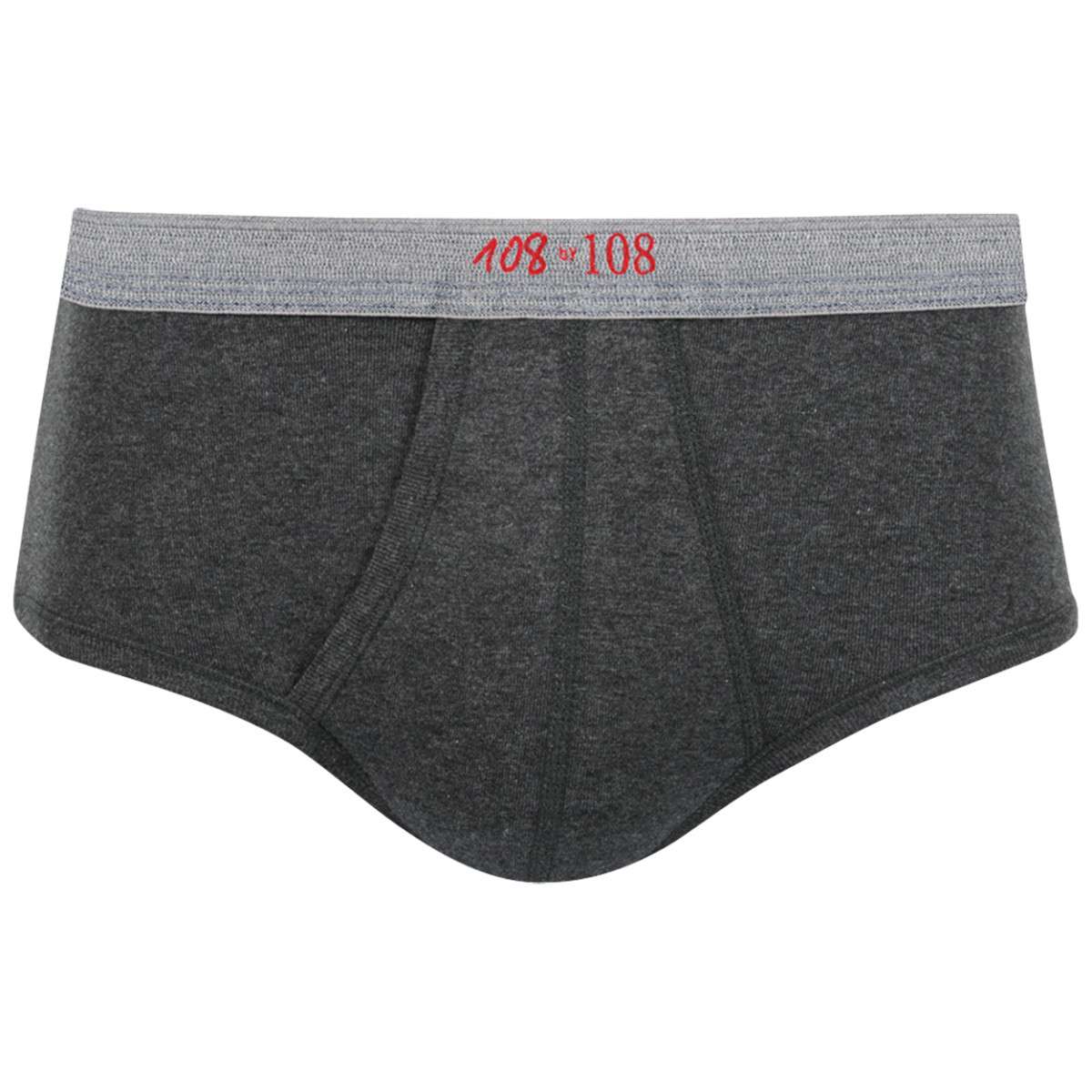 Slip taille haute ouvert PUR COTON PREMIUM anthracite chiné, EMINENCE