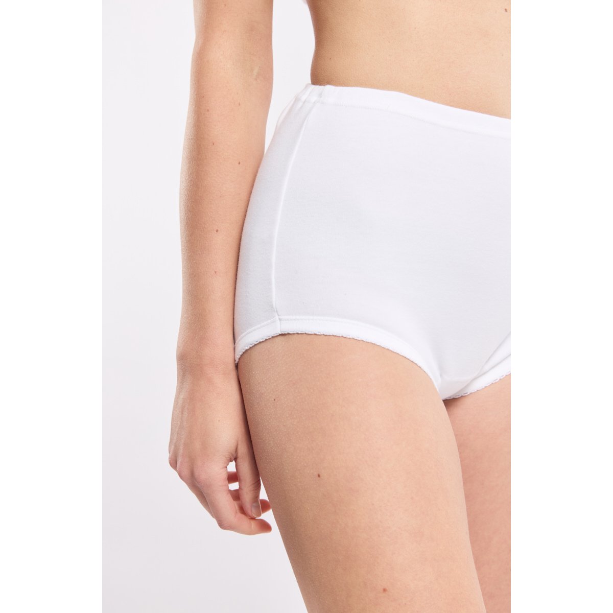 Culotte taille haute en coton peigné blanc, ARMOR-LUX