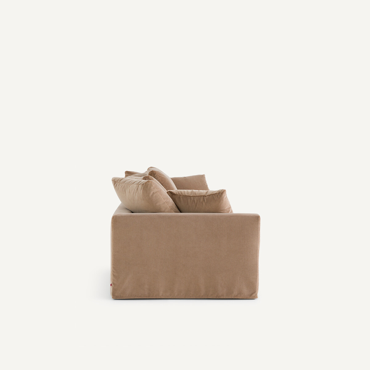 Canapé en velours stonewashed, OTAVIA ficelle, AM.PM