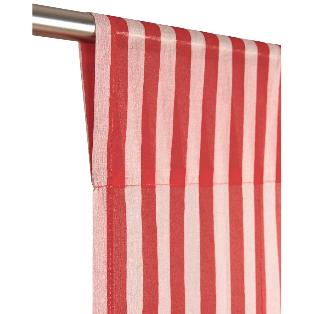 Rideau en voile de coton Wendy red stripes, NOBODINOZ