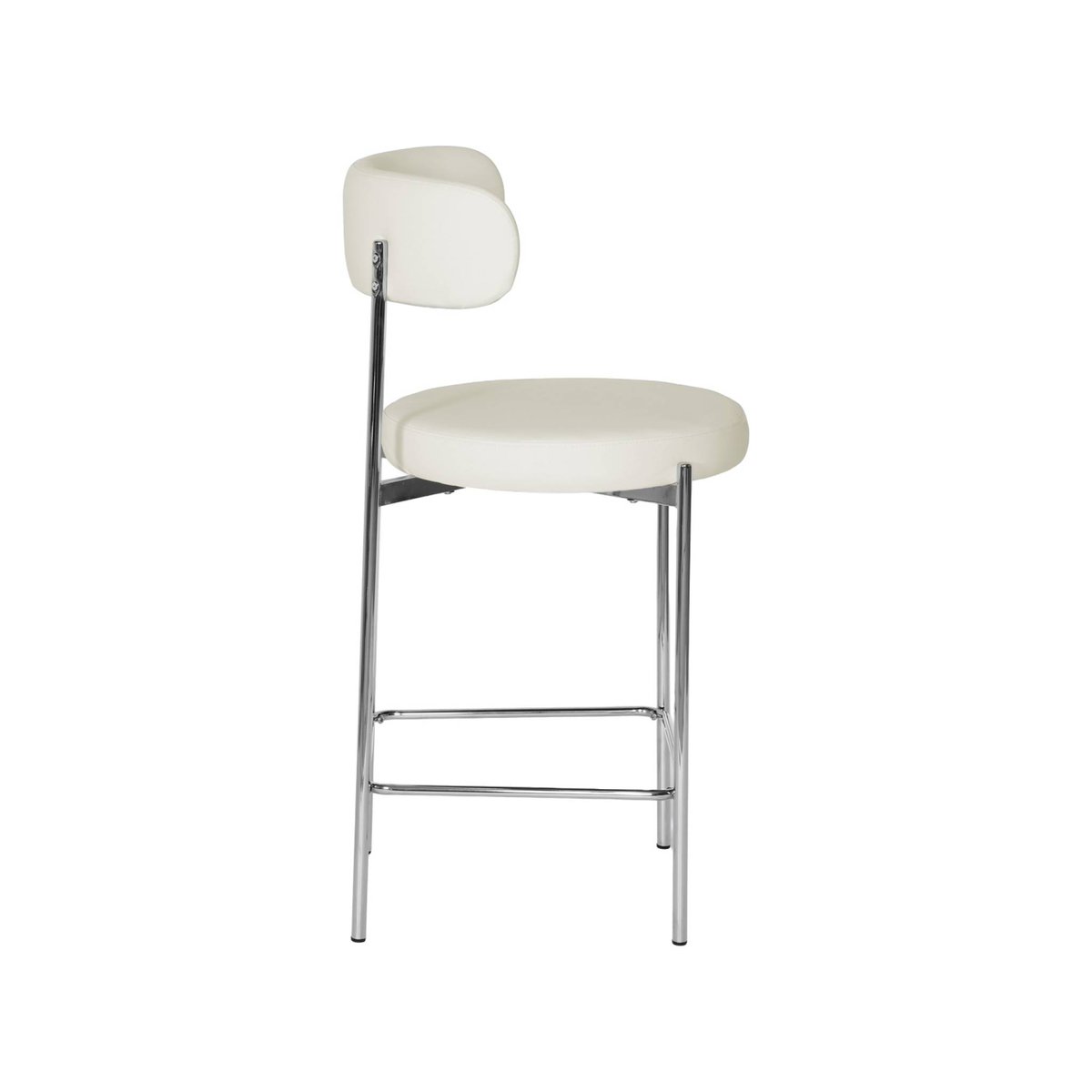 Tabouret de bar vintage acier chromé et simili cuir 67cm (lot de 2) LOLA noir, SWEEEK