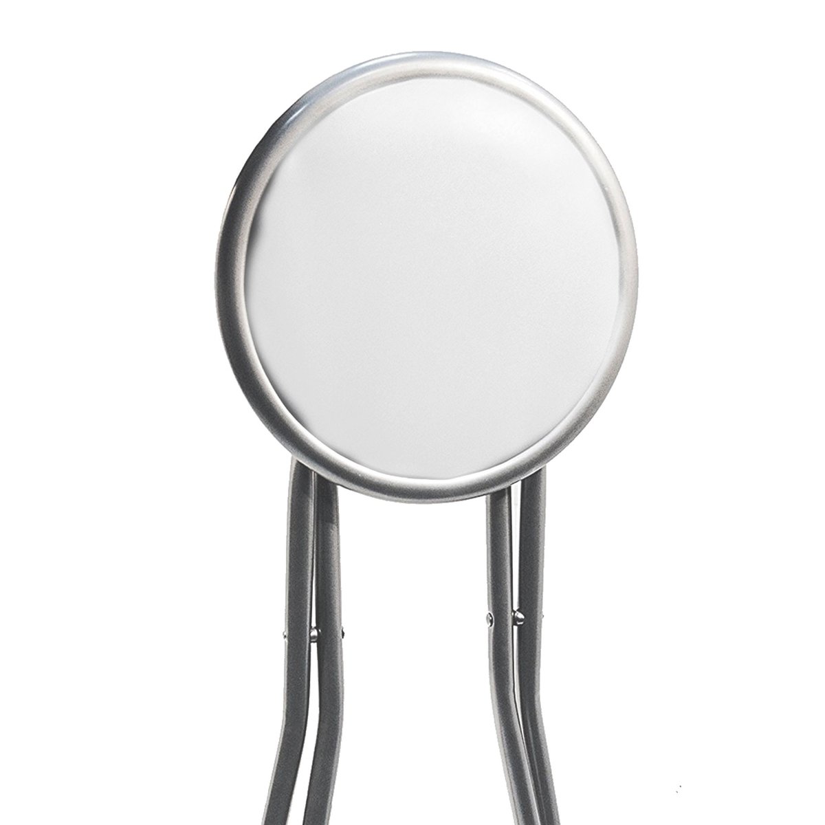 Tabouret d'appoint pliable métal assise similicuir blanc 30x30x45cm blanc, WADIGA