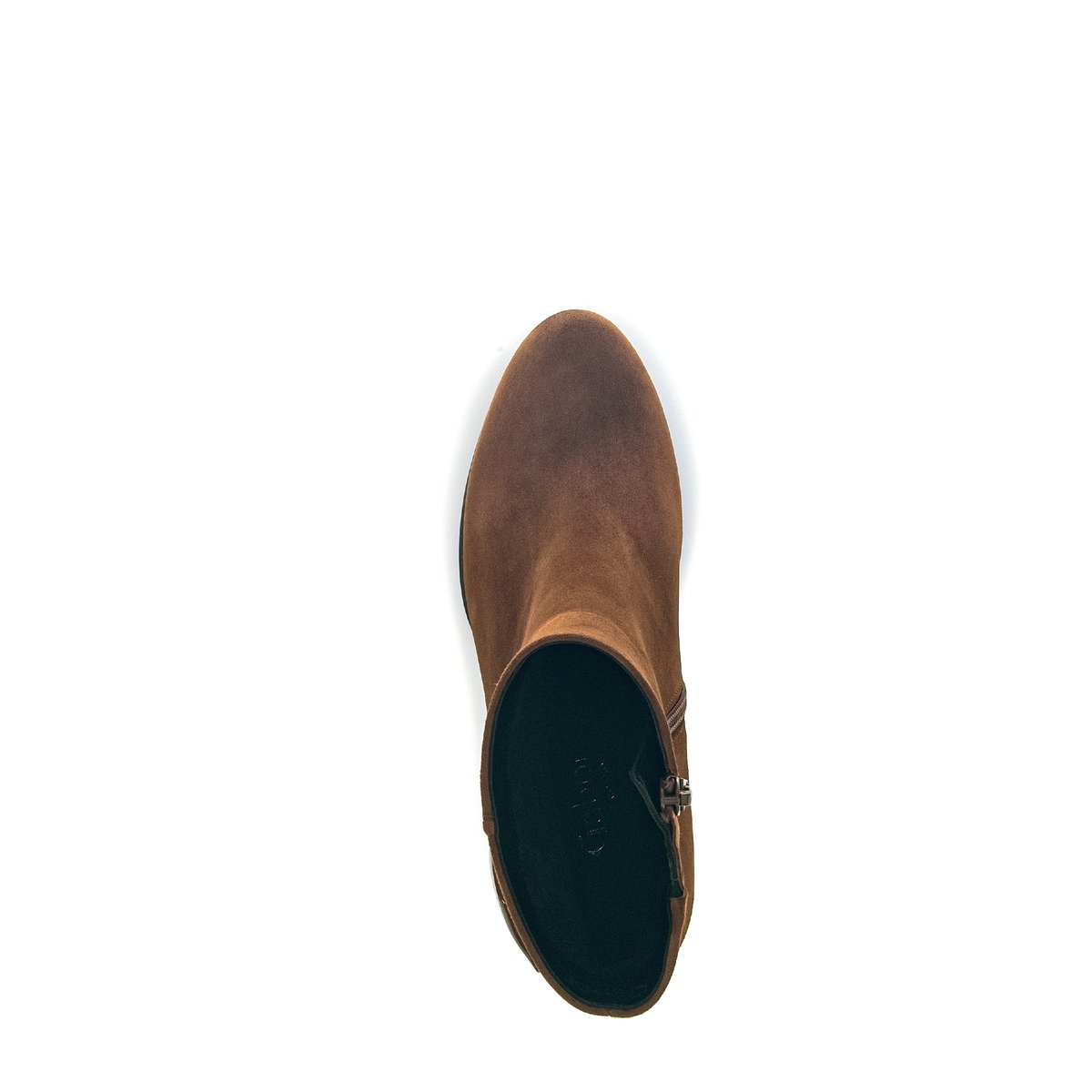 Bottines en velours à talon décroché block cognac velours, GABOR