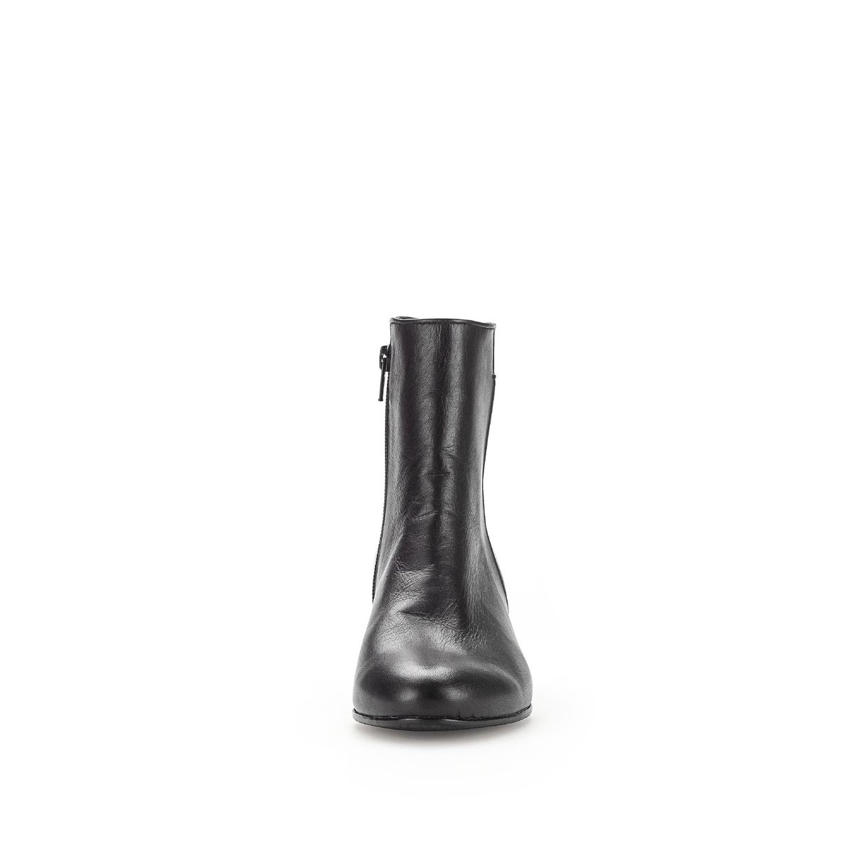 Bottines en cuir à talon décroché noir lisse, GABOR