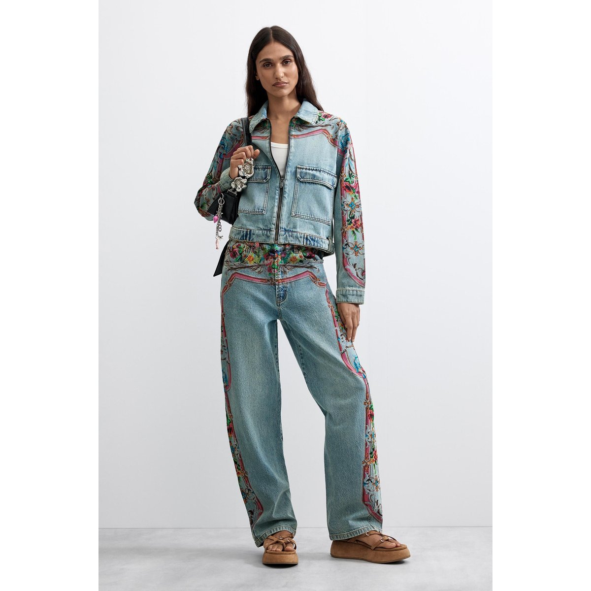 Veste en denim imprimée 100 % coton bleu, DESIGUAL