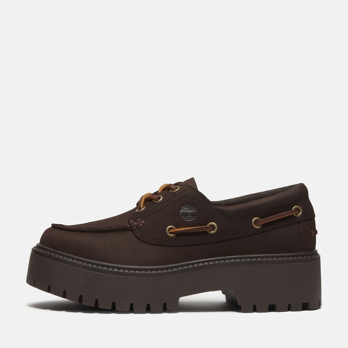 Keil-Derbys aus Leder STONE STREET BOAT SHOE dunkelbraun, TIMBERLAND