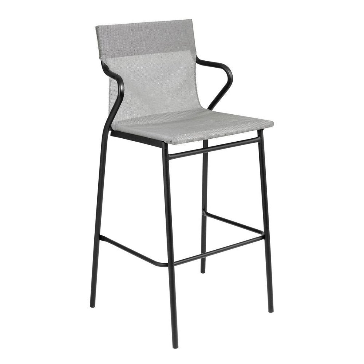 Fauteuil haut assise grand confort - HORIZON pearl tube noir, LAFUMA MOBILIER