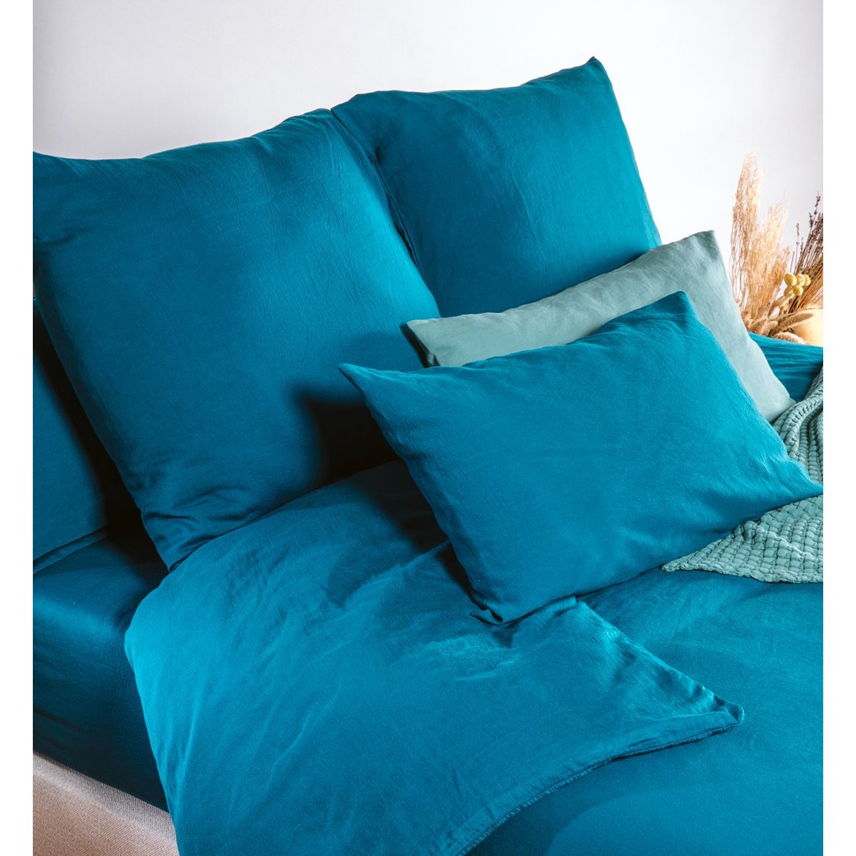 Taie d'oreiller PUR COTON BIO bleu nuit, KADOLIS